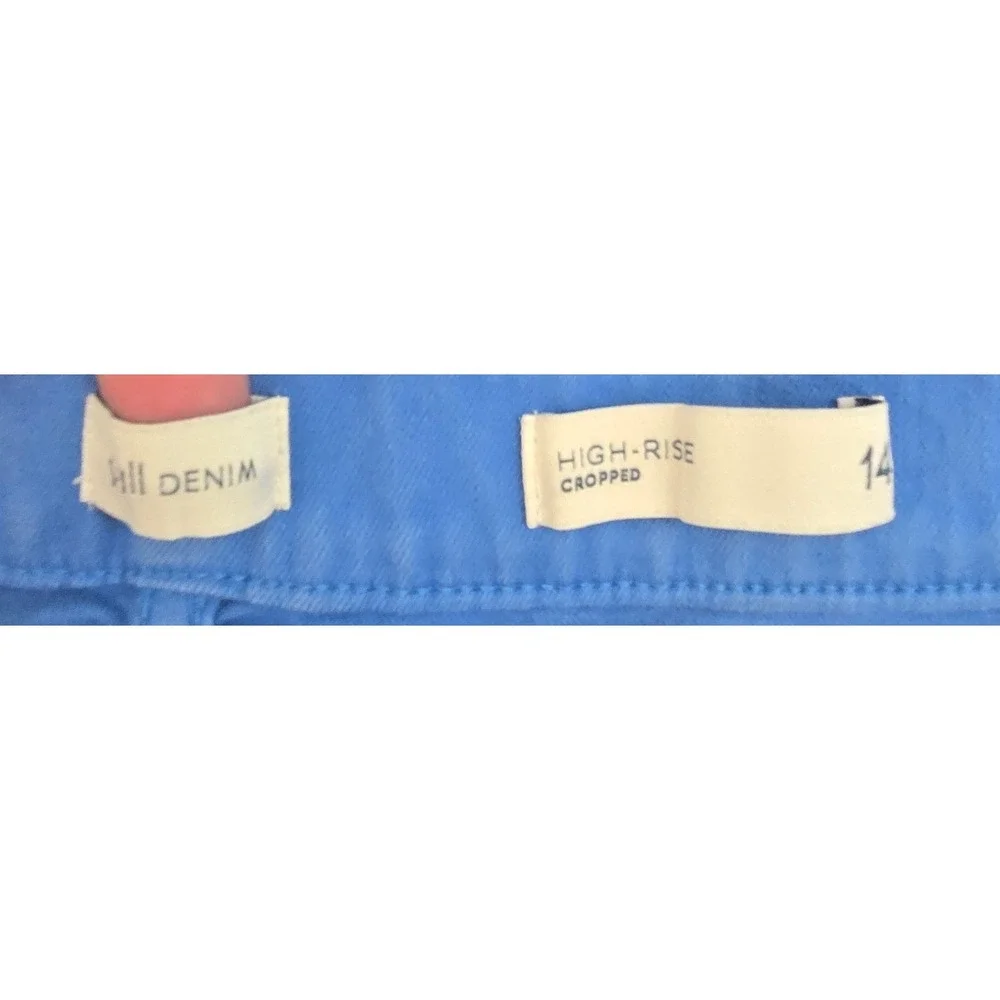 J. Jill Jeans Women's 14 Blue High Rise Cropped Straight‎ Leg Stretch Denim Mom